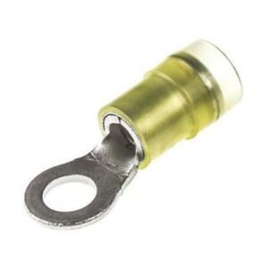 Yellow,M5 Screw ,Insulated Cable Lug, Total Length 26mm, Wire 3.4-6mm