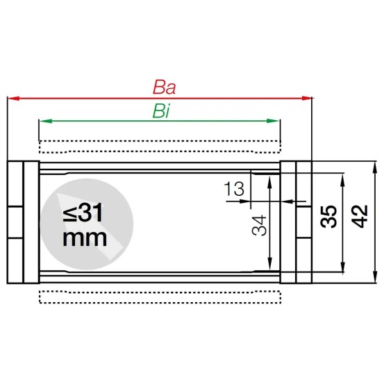 ID Width 50mm , Igus e-chain Series E6.35 , Trunking ,1 meter length with 40 links, inner height: 35mm