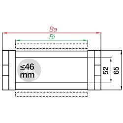 E6.52.087.075.0, igus e-chain series E6.52,OD(W)111.5mm X ID(M) 87.6mm X Height 65.5mm