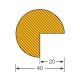 Black/Yellow Semi-Circle Edge Protector 1meter, 3pcs/box ,TRAFFIC-LINE 