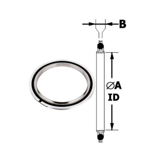 ISO Centering Rings with Outer Ring,Brown Viton Oring ,DN63 , 5pcs/bag