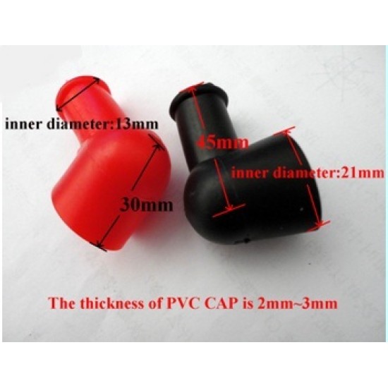 21mm x 13mm cable ID,Black and Red Colour Insulator Rubber ,Height 30mm ,10 set/box