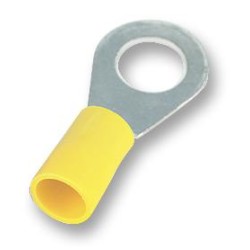 M4 SCREW, 10 AWG, 6 mm²(3.4MM CABLE), YELLOW CABLE LUG, 100PCS/pkt, HIPOT