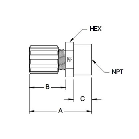 FAFS-1212, ¾" flare x ¾" NPTF, Female Connector