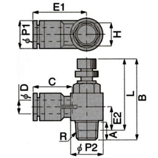 mini speed controller elbow,JAPAN, AIR CONTROLLER , M5 male, M4 tubing In ,10pcs/pkt