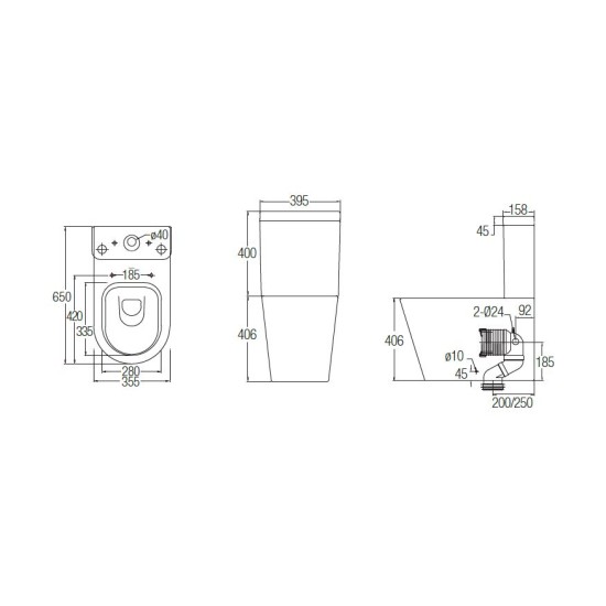 Johnson Suisse, Venezia-N Close-coupled WC, WBSC950084WW Full Set