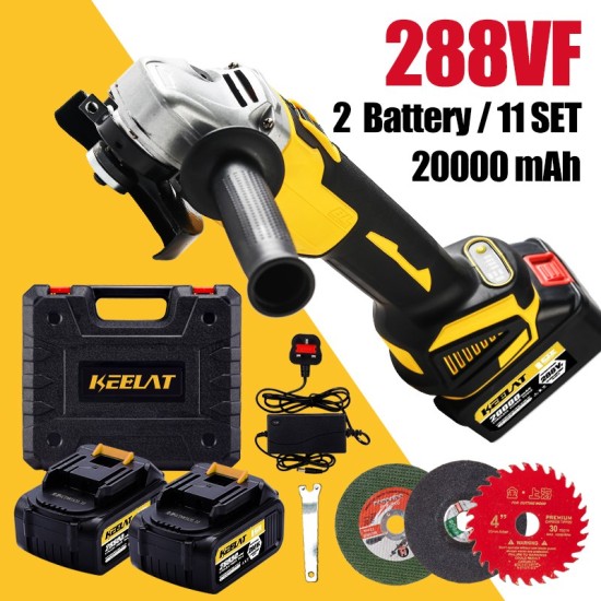 Dual-Use 288VF Cordless Angle Grinder Battery 2pcs ,3pcs Disc Cutter