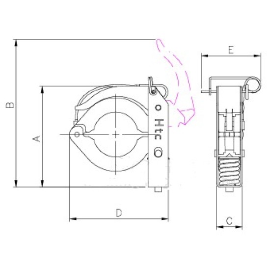 Aluminium Toggle Clamp with Lock HTC Laser Mark AL KF40TCLA ,10pcs/pkt