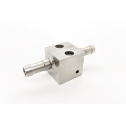 5/8" X 5/8" Hose ID X 4 1/2" Length X SUS Block 1 1/2" SQ , Air Controller 