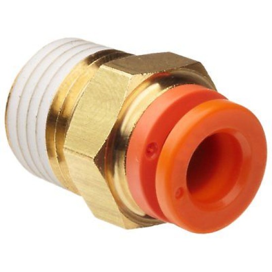 Fitting, male connector for 1/4 inch tube, R1/4 , 10pcs/bag