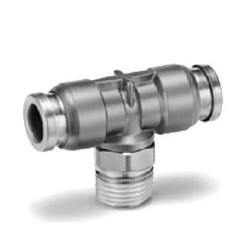 1/8" male thread X tubing OD 4mmX 4mm Branch Tee , Nickel plated body, 10pcs/pkt