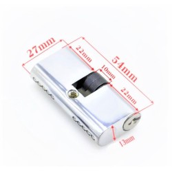 54mm ,Both Side Key Cylinder Only, Glass Door/Aluminium Door