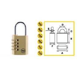 RESETTABLE NUMBERING PADLOCK YALE ,40MM, 4 digit