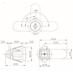 BM8 201Q-20-01/C87/J-9Z-N/K-079-91-CI/CL QUICK FIX CAM LOCK , 5pcs/box