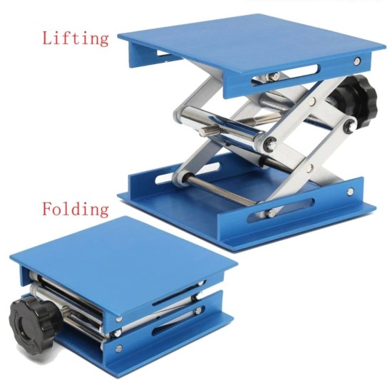 Lab Jack, Aluminum Router Lift Table 100x100mm Adjustable Height 45-145mm, Loading 5kg