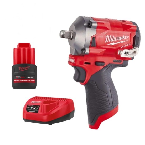 MILWAUKEE M12 Fuel 1/2" Stubby Impact Wrench - MODEL M12 FIW2F12