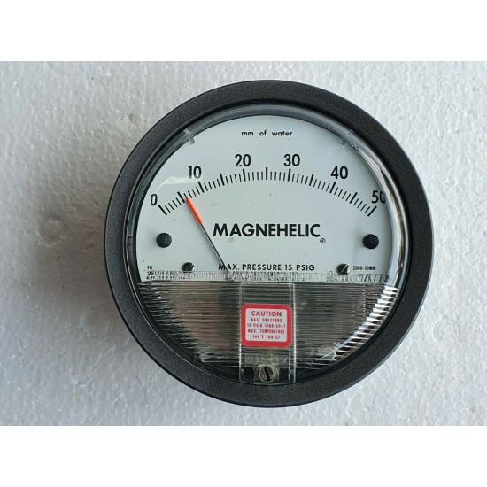 Dwyer Series 2000 Magnehelic® Differential Pressure Gages, model: 2000-200MM, range 0-200 mm (mm of water) 