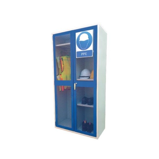 Metal PPE Cabinet with Frame Wire Mesh Metal Door ,915 X 450 X 1830mm (LXDXH)