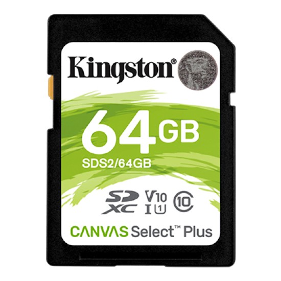 Kingston SDS2/64GB ,24 mm x 32 mm x 2.1mm, Up to 100MB/s read, 80MB/s write