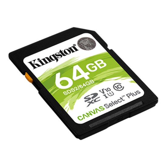 Kingston SDS2/64GB ,24 mm x 32 mm x 2.1mm, Up to 100MB/s read, 80MB/s write