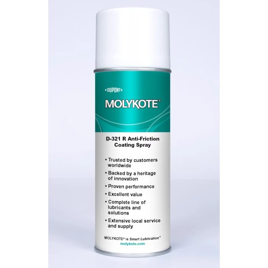 400ml,Molykote D-321R Anti Friction Coating Spray, Dry Film Lubricant