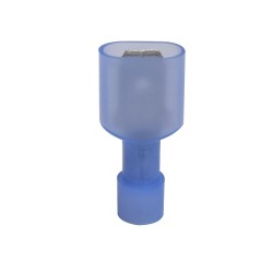 Insulated Crimp Terminal Spade Blue, 1/4" Flat Pin,Male Quick Disconnect, 6.35mm x 0.81mm, 0.25" x 0.032", 16 AWG,100pcs/pkt