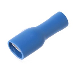 Insulated Crimp Terminal Spade Blue, 1/4" Flat Pin,Male Quick Disconnect, 6.35mm x 0.81mm, 0.25" x 0.032", 16 AWG,100pcs/pkt