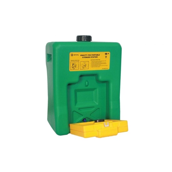 60 LITRES (16 GALLONS) PORTABLE EYEWASH WITH POLYETHYLENE TANK AND PULL DOWN TRAY C/W WALL BRACKET