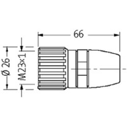 MURR 7000-23261-0000000 ,Female straight with soldering connection 19-pole