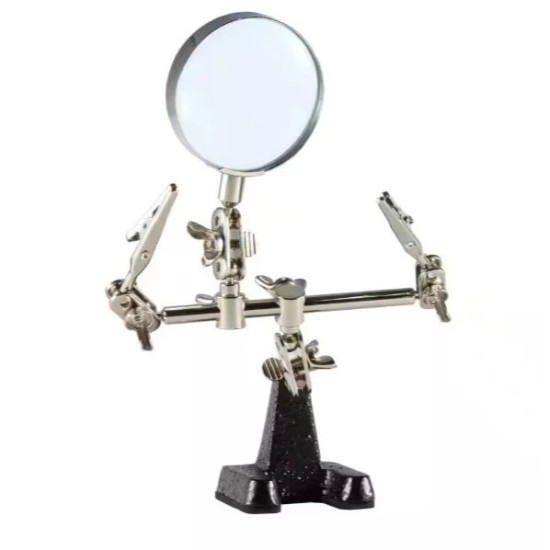 Hand Soldering Iron Hobby Tool Vise Clamp Magnifying Glass 6mm ,Electricians Tool