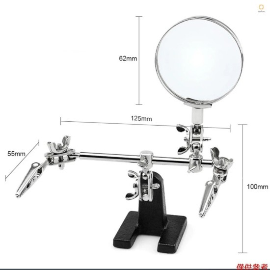 Hand Soldering Iron Hobby Tool Vise Clamp Magnifying Glass 6mm ,Electricians Tool
