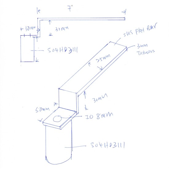 11mm X 63mm Socket , 25mm X 225mm , Height 30mm SUS Handle Socket Tools