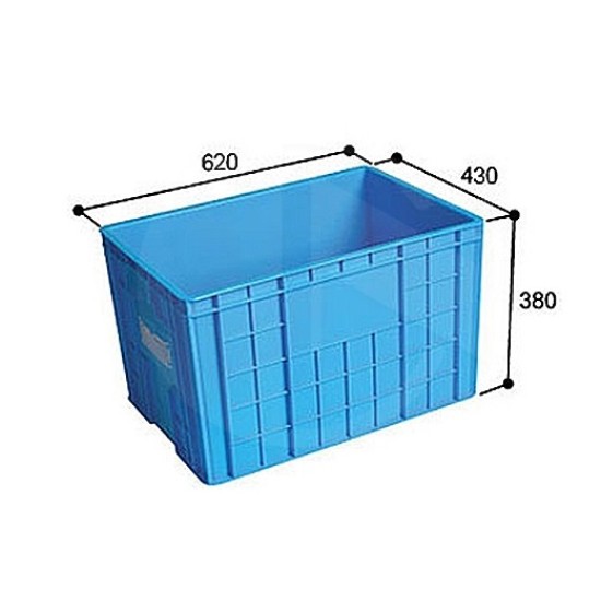 YELLOW, PLASTIC CONTAINER,  COLOR,620mm X 430mm X 380mm , 3pcs/box