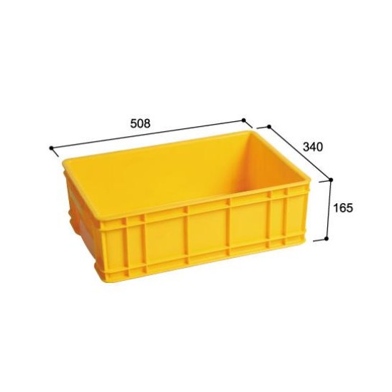 YELLOW ,INDUSTRIAL CONTAINER , OD508mm X 340mm X 165mm , 4pcs/box
