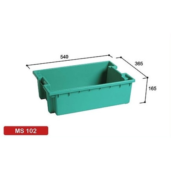102, Plastic Container, Ext size: 540 x 365 x 165mm, Blue Color , 10pcs/box 