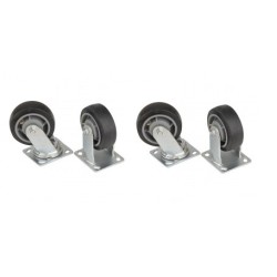 Caster Set c/w bracket, swivel x 2 pcs, fixed x 2pcs, Local