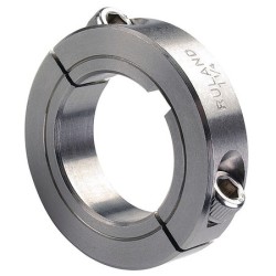 14mm Two-Piece Shaft Collar, 303 Stainless Steel, Clamp Style With 5mm Keyway, 30mm OD, 11mm Width