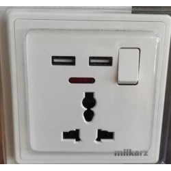13AMP Multi Switch Socket With 2 USB Port