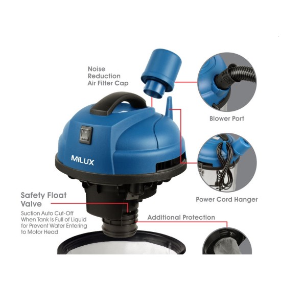 Wet &amp; Dry drum vacuum cleaner, 30L 