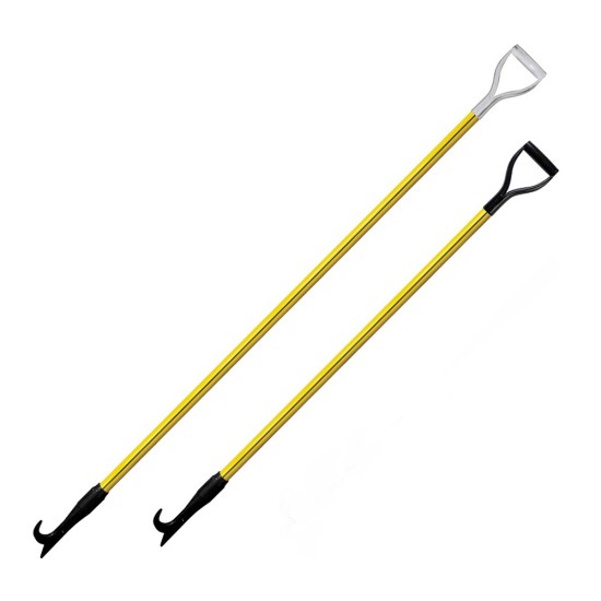 8 ft Pike Pole, Heavy Duty Yellow Fiberglass Classic Round handle, D Handle grip , 6pcs/box