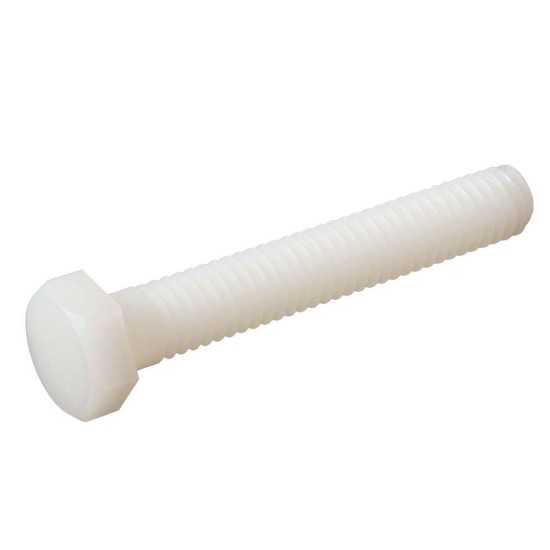 Milky White Nylon Hex Bolt M6 X 12