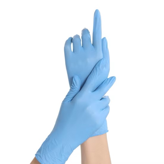 NITRILE DISPOSABLE POWDER FREE GLOVES TEXTURED ,100PCS/BAG, 12"-L SIZE / BLUE