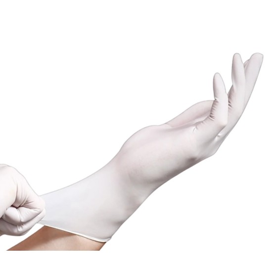 NITRILE DISPOSABLE POWDER FREE GLOVES TEXTURED ,100PCS/BAG, 12"-XL SIZE / WHITE