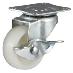 2" Swivel Brake Nylon Wheel  without screw ,Base plate  ID hole 10mm , Loading 50kg