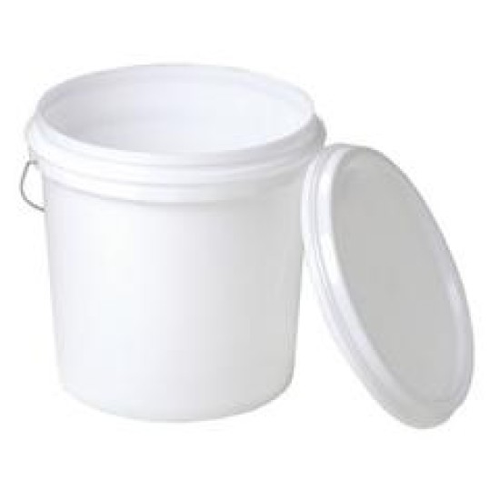 OSAKA 5 LIT PLASTIC DRUM C/W COVER &amp; METAL HANDLE DRUM: WHITE