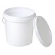 OSAKA 5 LIT PLASTIC DRUM C/W COVER &amp; METAL HANDLE DRUM: WHITE