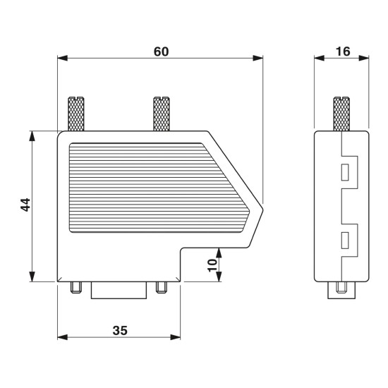 60mm X 35mm X44mm ,D-SUB BUS CONNECTOR, SUBCON-PLUS 9/F,PHOENIX CONTACT