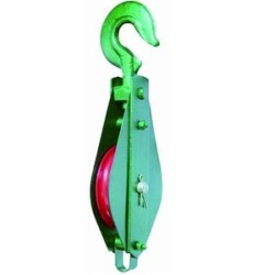 Hook with Single Pulley for ½" Manila Rope