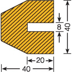 Single Flat Bar Impact Protection , with H 40mm X ID8mm X length 1mtr, 5pcs/bag
