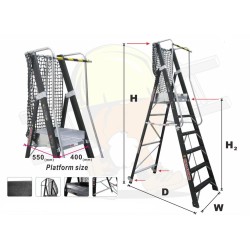 GPC.FJG03Z Folding Glass Fibre Step - 3 Tread, Max Load Capacity 150kg